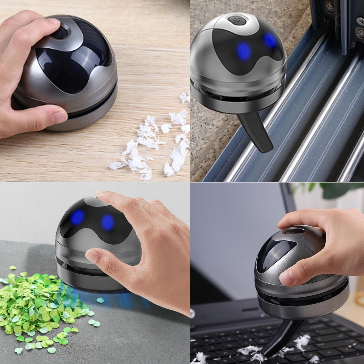 Desktop Vacuum Cleaner Mini Desk Vacuum Cleaner Portable Dust Crumb Sweeper White