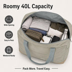 Foldable Travel Duffle Bag with Trolley Sleeve 40L Travel Bag Black