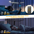Airlonv LED Desk Lamp with Clamp, 17" Stepless Dimming Light, Black Standard