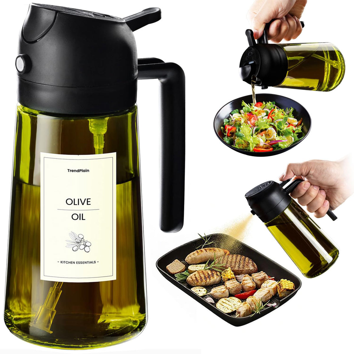 TrendPlain - Original 16oz/470ml Olive Oil Dispenser Bottle for Kitchen...
