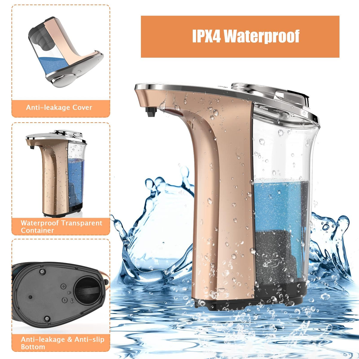 Automatic Touchless Liquid Soap Dispenser for Kitchen and Bathroom