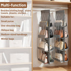 4 Pack Purse Organizer for Closet, Hanging Handbag Storage with 8 Clear PVC Pockets, Purse Organizer for Wardrobe Door Wall, Gray 41x13.5x12.6 Inch
