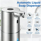 Automatic Soap Dispenser, Hand Soap Dispenser 12.8oz/380ml Smart Rechargeable, Liquid Touchless Soap Dispensers with 6-Level, Wall Mounted or Countertop Dish Soap Dispensing for Bathroom & Kitchen Black