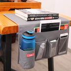 Zafit Bedside Storage Organizer - 6 Pockets, Table Cabinet Caddy for Remotes, Phone, Glasses (Grey) 6 Pockets-Grey