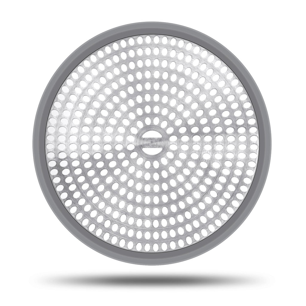 LEKEYE Shower Hair Catcher Drain Protector Strainer-Steel & Silicone 2 Pack