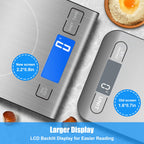 33lb Rechargeable Food Scale, Diyife 304 Stainless Steel Kitchen Scale Silver Medium