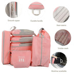 Dual Zipper Compression Packing Cubes with Shoe Bag