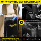50 Bags Hanging Car Trash Bags Disposable, 2 Gallon Car Garbage Bags. Gray 50 Count (Pack of 1)