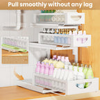 Under Sink Organizer for Kitchen and Bathroom Cabinets Pull Out Storage White 2 Pack 2Tier