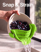Kitchen Gizmo Snap N' Strain - Silicone Pasta Strainer Clip-On for Pots and Pans - Heat Resistant Colander for Vegetables and Noodles - Kitchen Gadgets for Cooking - Space-Saving Design - Gray 1