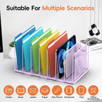 File Organizer For Desk, 7 Section Metal Desktop File Sorter, Black
