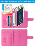 Passport Holder Cover Wallet RFID Blocking, Travel Essentials Pink Passport Covers