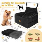 Dog Car Seat for Medium/Large Dog Booster Seat Under 60 lbs or 2 Small Dogs, Multi-Functional Pet Car Seat with Thick Cushion, 2 Safety Leashes (Gray) Gray Large