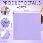 Nuenen Car Microfiber Clean Cloths, Purple, 16 x 16 Inch, 60 Pcs 16 x 16 inches