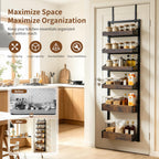 Tviort 6-Tier Over Door Pantry Organizer, Adjustable Heavy Duty Spice Rack