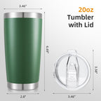 20oz Tumbler Bulk with Lid Stainless Steel Tumblers, 6 Pack