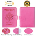 Passport Holder Cover Wallet RFID Blocking, Travel Essentials Pink Passport Covers