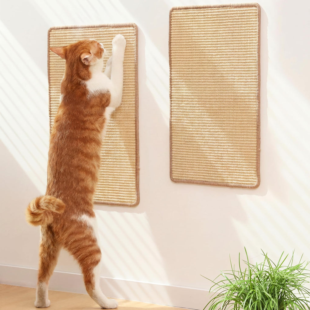 FUKUMARU 2 Packs Cat Scratching Mat, 23.6 x 15.7 Inch Scratcher Pad