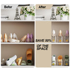 FENRUNXU Shoe Slots Organizer for Closet, Shoe Stacker Organizer Double Layer Stack Shoe Rack, Shoe Display Shelf 50% Space Saver Storage Holder for Closet, 12PACK Gold 12 Pack