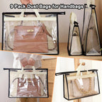 9 Pack Dust Bags for Handbags,Clear Purse Storage Organizer for Closet