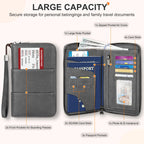 RFID Family Passport Holder Wallet - Travel Document Organizer Pink