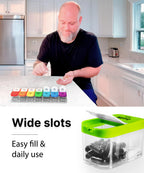 Large Weekly Pill Organizer and Medication Dispenser