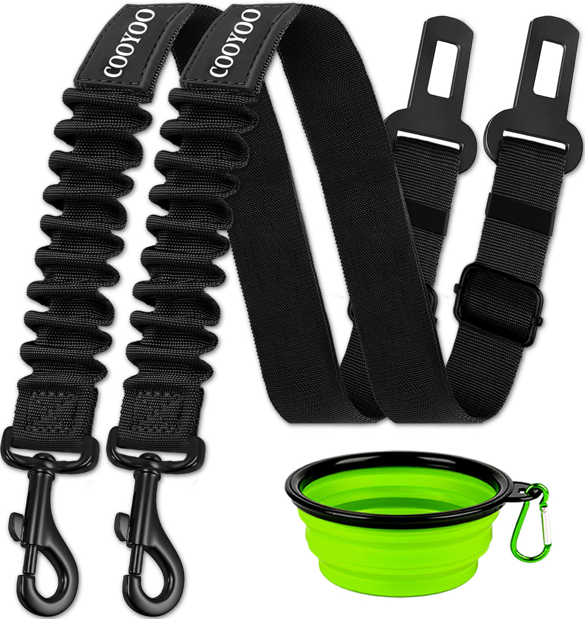 COOYOO Dog Seat Belt,3 Piece Set Retractable Car Harness Adjustable for...