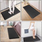 Kitchen Mat Cushioned Anti-Fatigue Comfort Standing Mat Rug for Home,Office Black 1'5" x 2'4" (Rectangular)