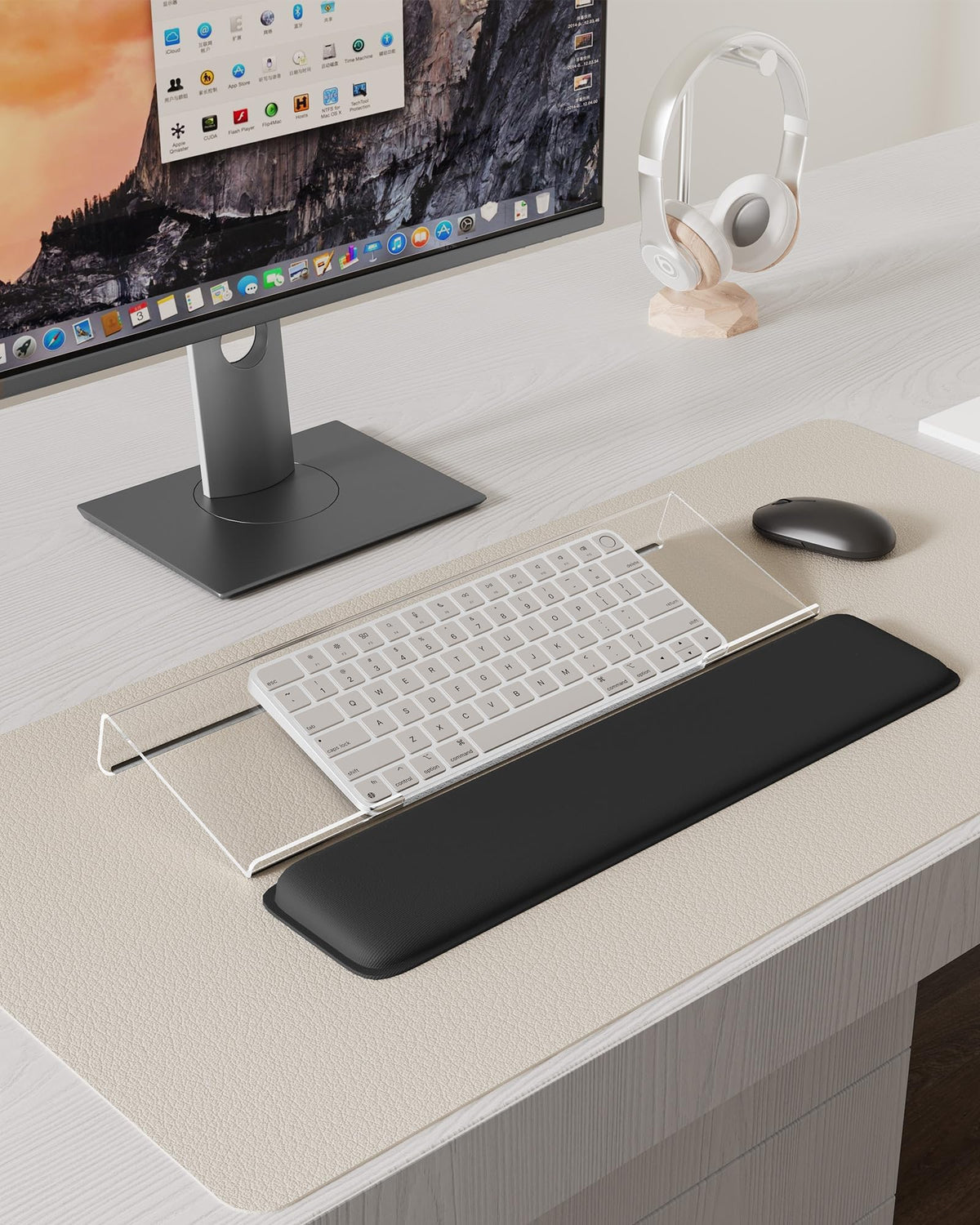 Laborio Computer Keyboard Wrist Rest, Keyboard Riser Stand for Desktop Purple Keyboard Stand With Wrist Rest