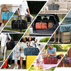 Felipe Varela Foldable Duffle Bag for Travel Weekend Overnight Gym Camping A Black 40L