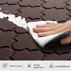 Kitchen Mat 2 PCS Cushioned Anti-Fatigue Floor Mat Standing Mat for Kitchen Stylish Grey 17.3"x29"+17.3"x47"