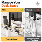 Under Desk Cable Management Tray and Metal Wire Organizer Rack for Standup Desks