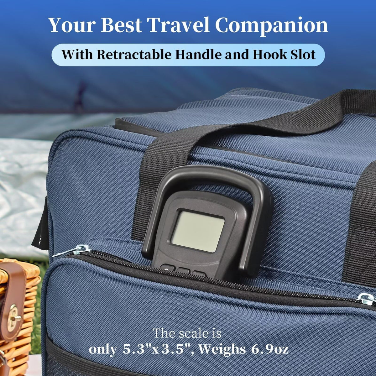 Rechargeable Luggage Scale, Digital Portable Bag Scale for Travel, Suitcase Weight Scale with Strap & Comfortable Handle, 110lb/50kg Capacity