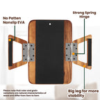 TINAMO Sofa Arm Tray with 360° Phone Holder, Clip-On Tray, Walnut Finish 13.8" x 9.5" x 1"
