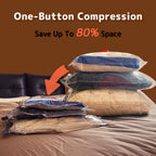 12 Pack Vacuum Bags for Travel with Rechargeable Pump, Save Luggage Space Clear 12 Combo