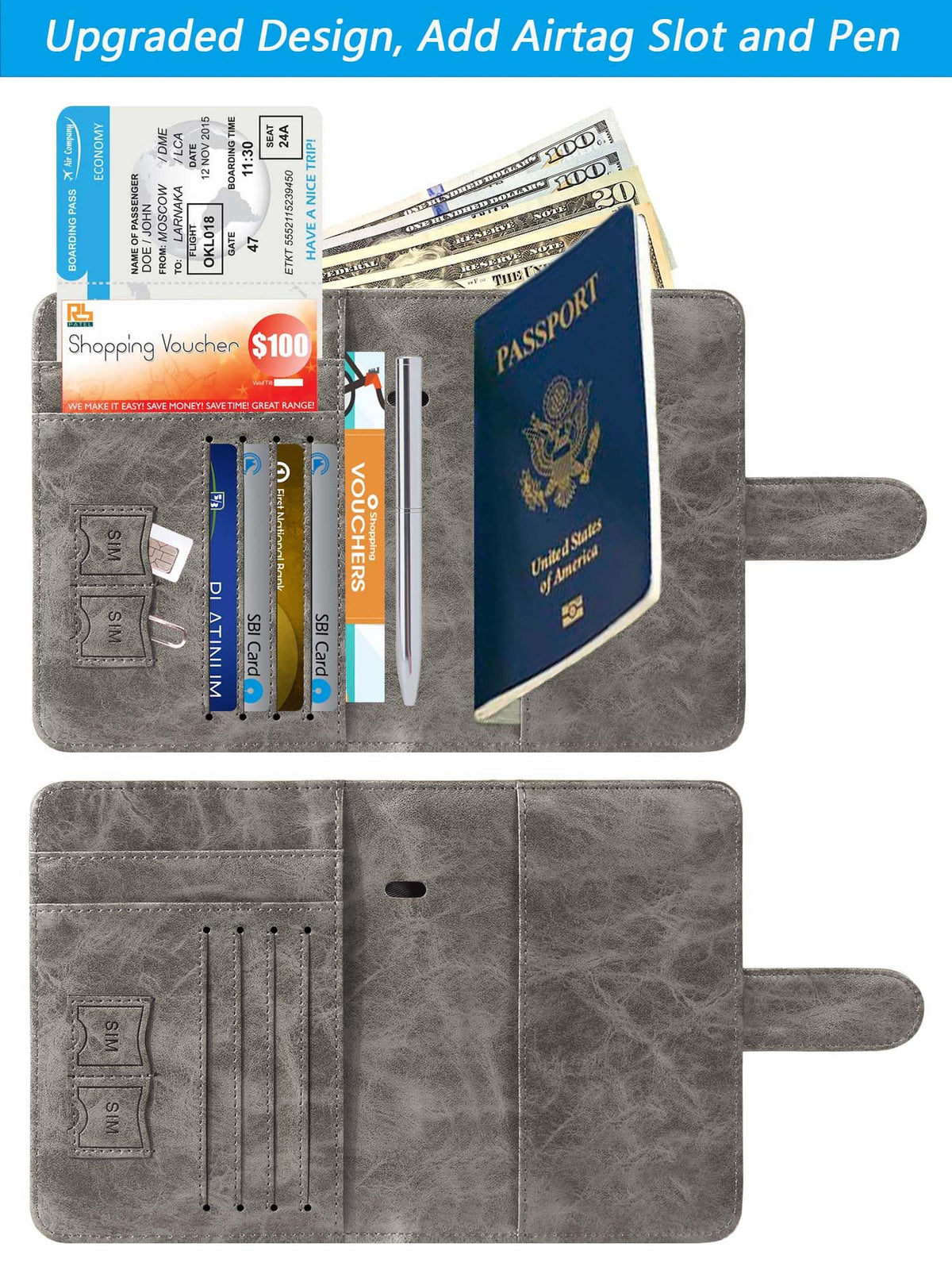 Passport Holder Cover Wallet RFID Blocking, Travel Essentials Pink Passport Covers