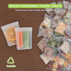 100% Silicone Mini Ziplock Reusable Pocket Snack Bags 4oz, BPA Free, 4 Pack Tranlucent | 4oz | 4 Pack