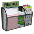 Magnetic Pencil Holder-Magnetic Basket for Fridge 3-Grid Mesh Magnetic Pen Holder for Refrigerator, Extra Strong Magnets Mesh Marker Holder Locker Accessories Organizer for Whiteboard Black