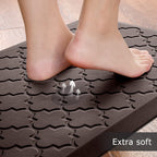 Kitchen Mat 2 PCS Cushioned Anti-Fatigue Floor Mat Standing Mat for Kitchen Stylish Grey 17.3"x29"+17.3"x47"
