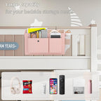 Bedside Caddy Bedside Storage Hanging Organizer for Bunk Dorm Bed Rail New Pink