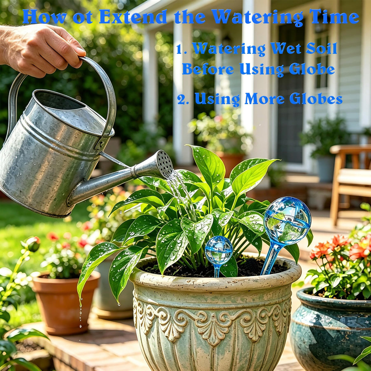 Self Watering Globes for Plant, 10pcs Auto Watering Bulb for Indoor Outdoor A. Blue-6L4S