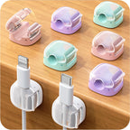 8 Pack Cable Clips, Cord Organizer, Cute Spring Cord Holder 8 Pack Pink/Green/Purple/White