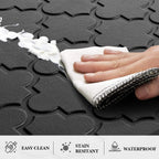 Kitchen Mat 2 PCS Cushioned Anti-Fatigue Floor Mat Standing Mat for Kitchen Stylish Grey 17.3"x29"+17.3"x47"