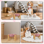 Elevated Slow Feeder Dog Bowl, 6.7" Ceramic Maze Dog Bowl with Stand White 1.5 Cups
