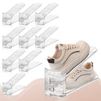 FENRUNXU Shoe Slots Organizer for Closet, Shoe Stacker Organizer Double Layer Stack Shoe Rack, Shoe Display Shelf 50% Space Saver Storage Holder for Closet, 12PACK Gold 12 Pack