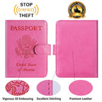 Passport Holder Cover Wallet RFID Blocking, Travel Essentials Pink Passport Covers