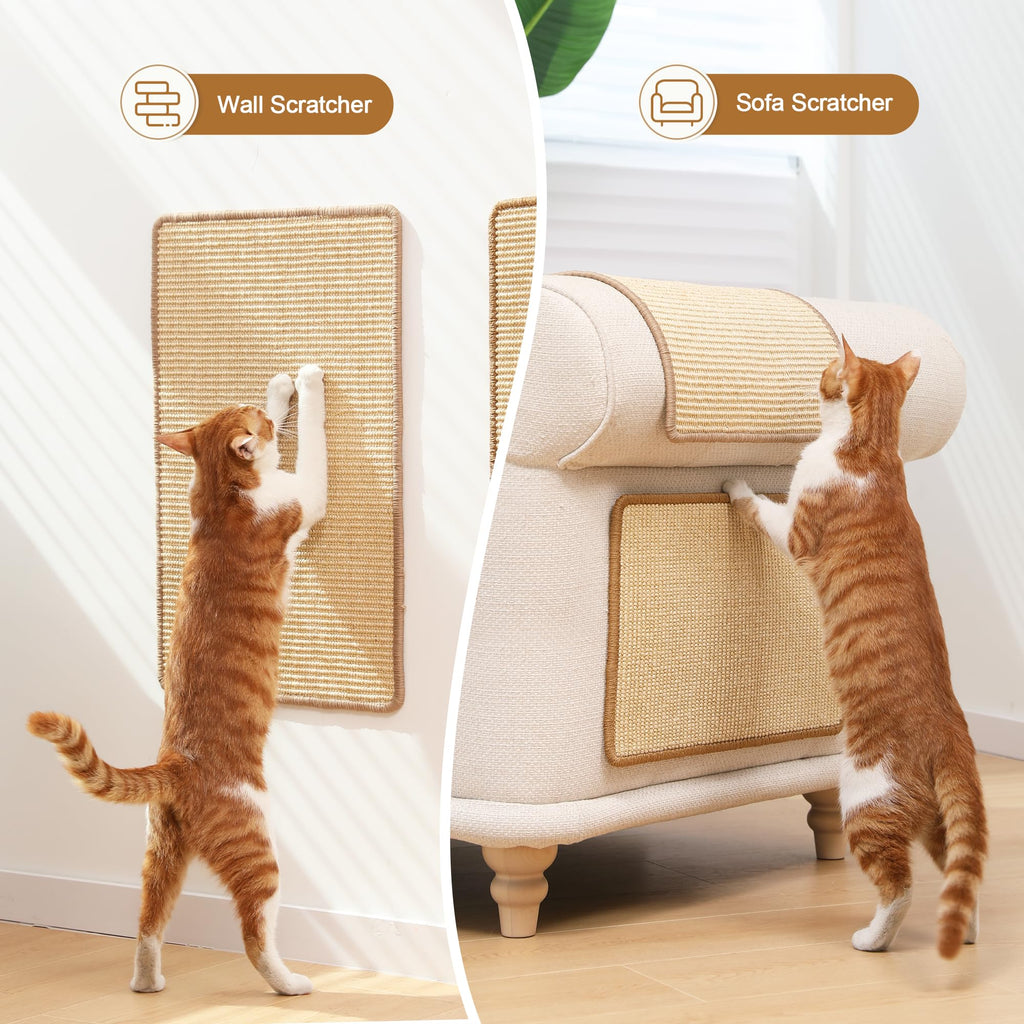 FUKUMARU 2 Packs Cat Scratching Mat, 23.6 x 15.7 Inch Scratcher Pad