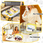 4 Pieces Clear Cosmetic Bags Bulk TSA Approved Toiletry Bag for Travel PVC Waterproof Clear Makeup Pouch with Zipper for Men and Women Carry-on Travel Essentials 4pcs SML Black
