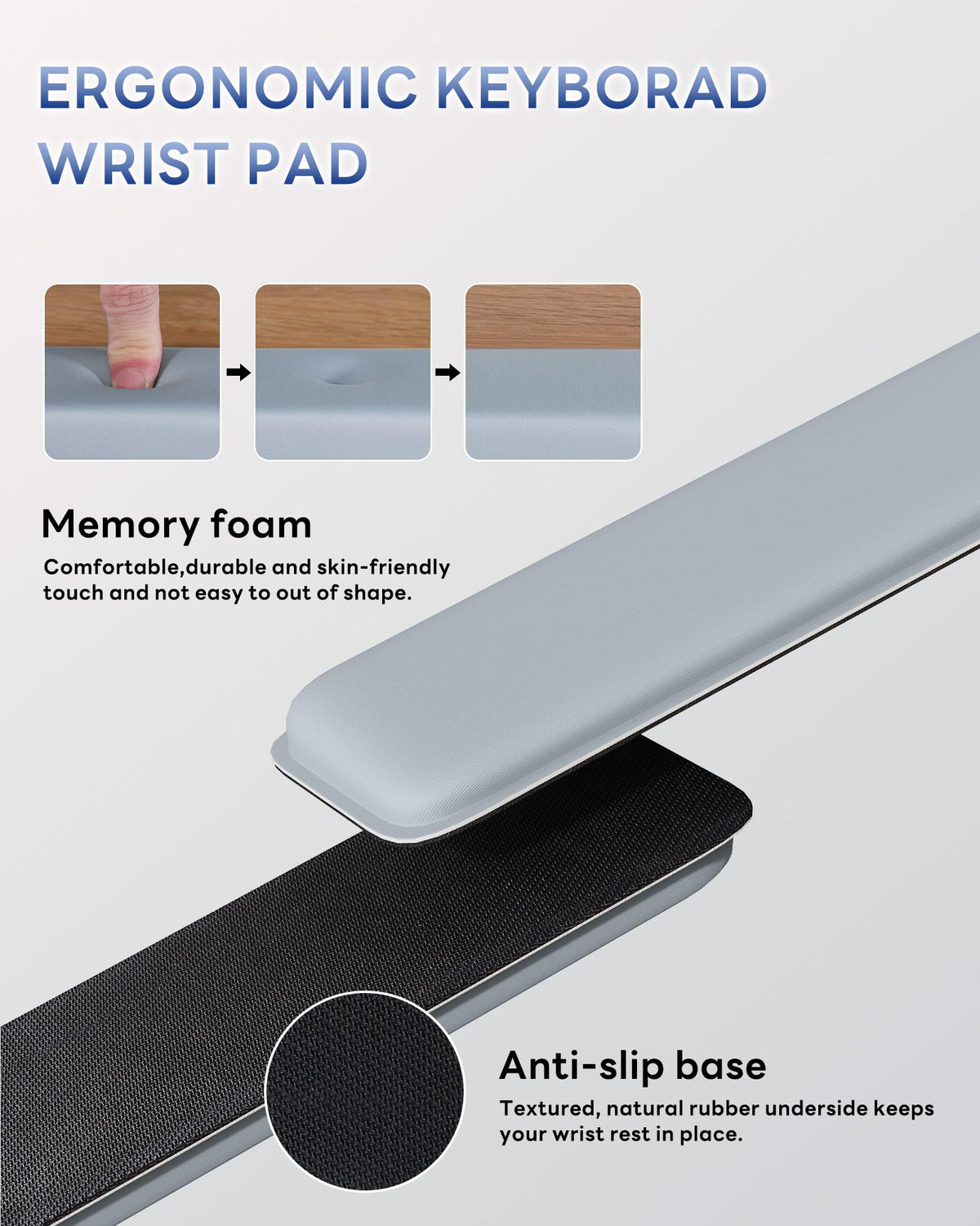 Laborio Computer Keyboard Wrist Rest, Keyboard Riser Stand for Desktop Purple Keyboard Stand With Wrist Rest