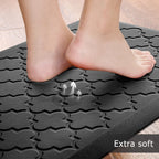 Kitchen Mat 2 PCS Cushioned Anti-Fatigue Floor Mat Standing Mat for Kitchen Stylish Grey 17.3"x29"+17.3"x47"